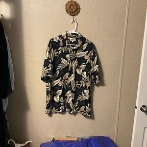 Men's Tropical Black and Cream Shirt